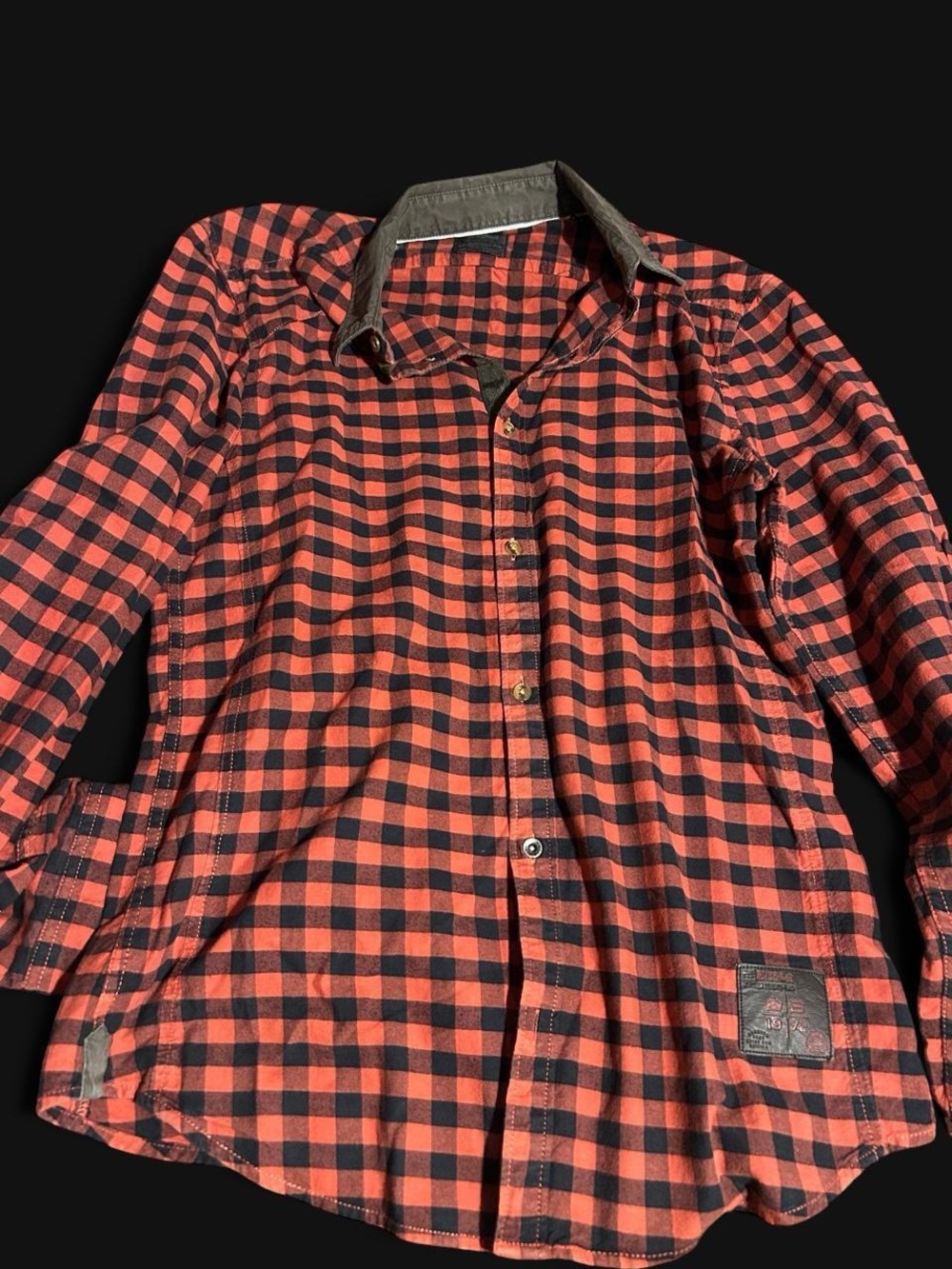 Buffalo David Bitton Red and Black Check Button-Down Shirt